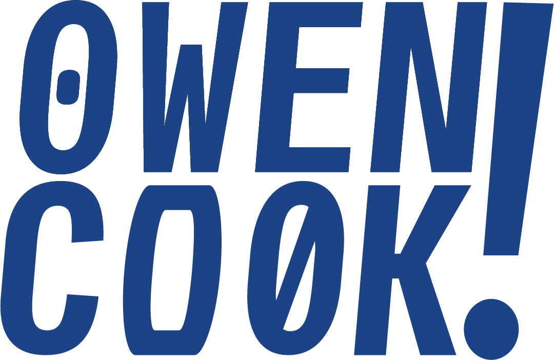 Owen Cook, blue and sheared with an exclamation point